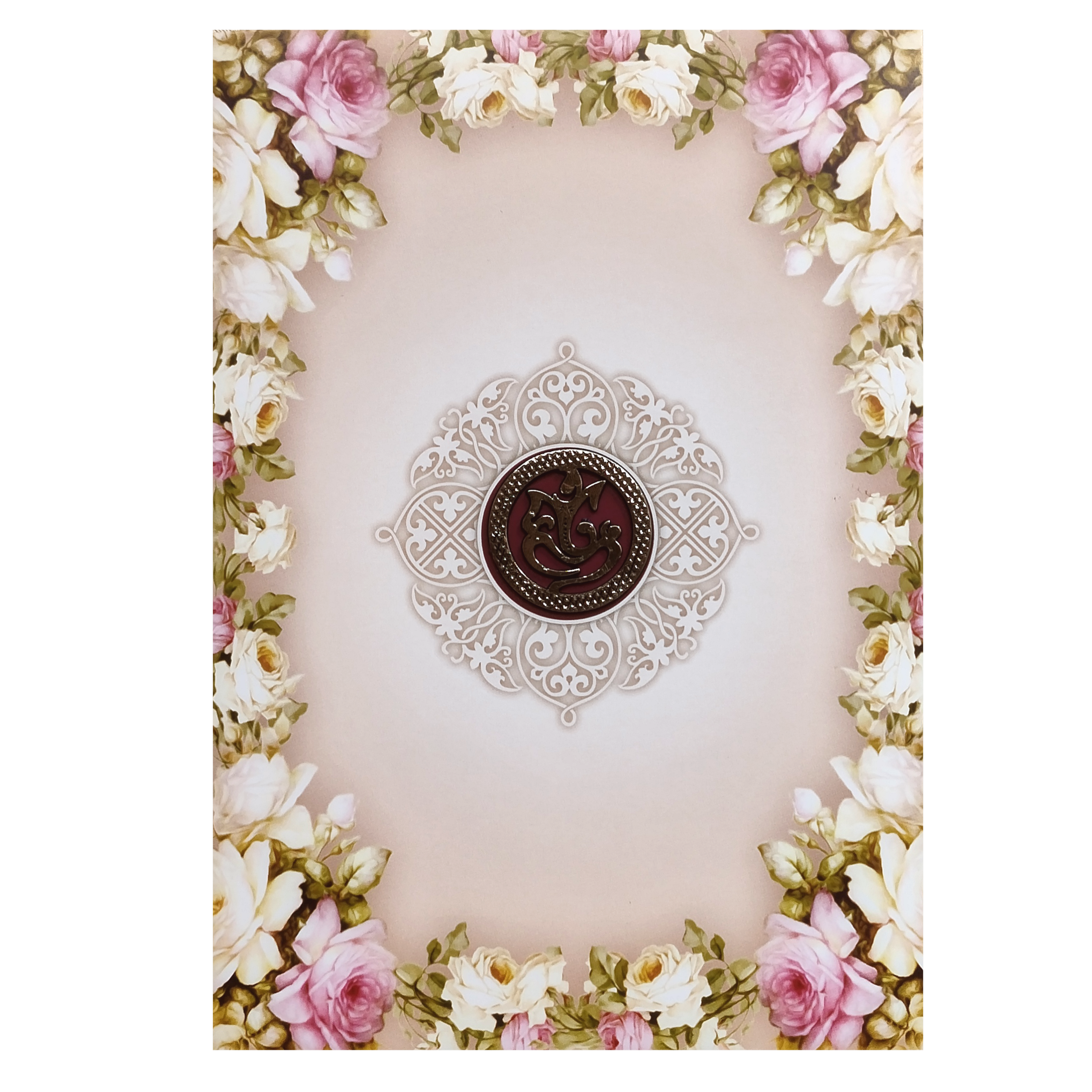 Pink Floral Ganesha Invitation Card-KNEP1603