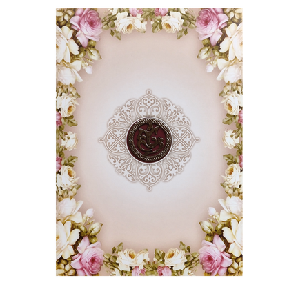 Pink Floral Ganesha Invitation Card-KNEP1603