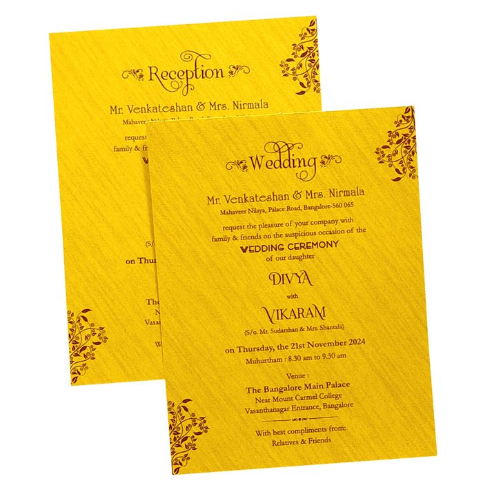 Gold Ganesha Nameplate Wedding Card-King of Cards