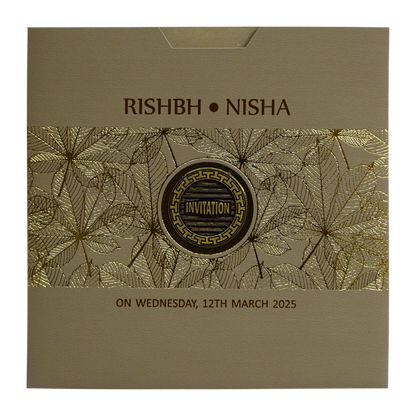 Pale Brown Wedding Invitation-KRC30272