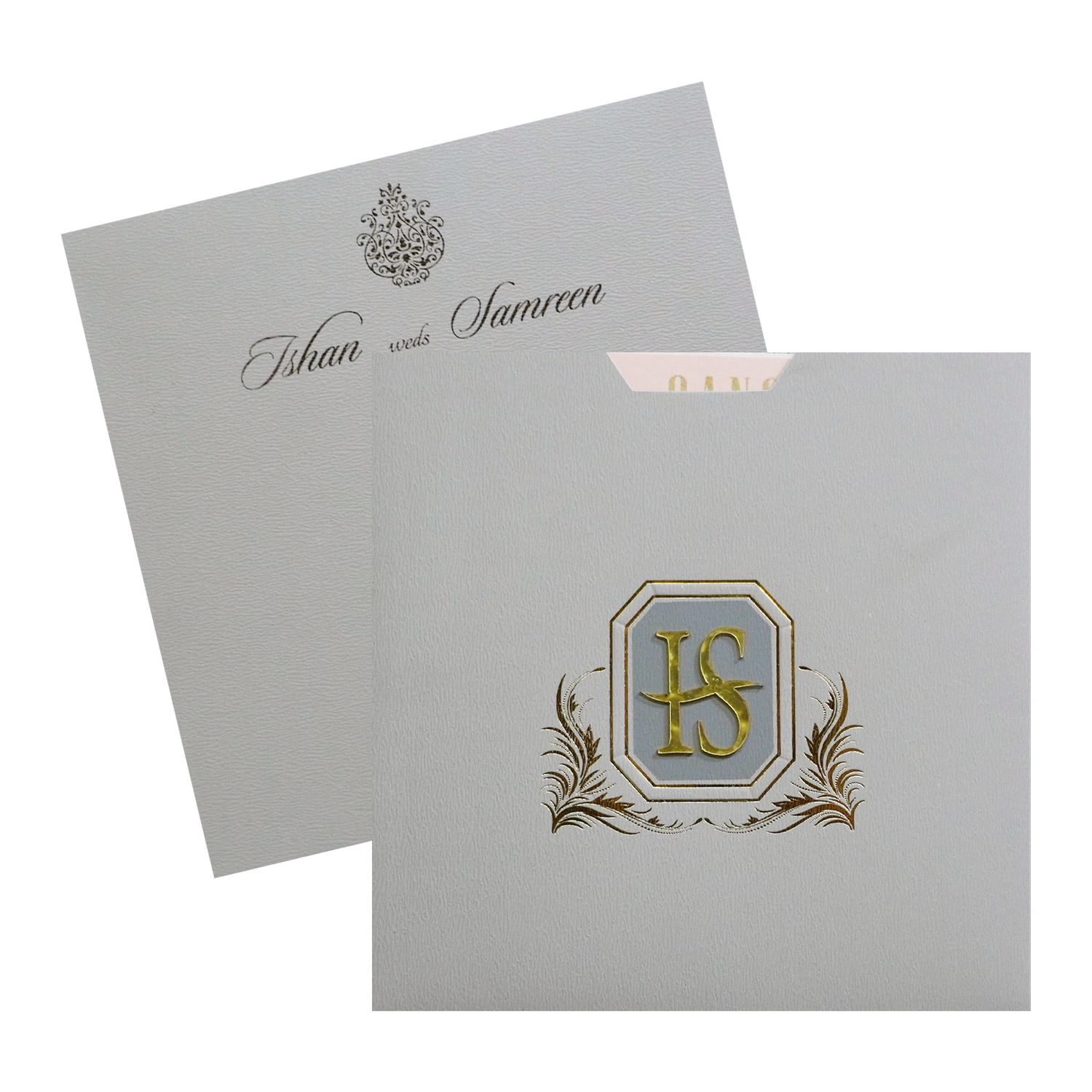 Light Grey Wedding Invitation-KRC30132