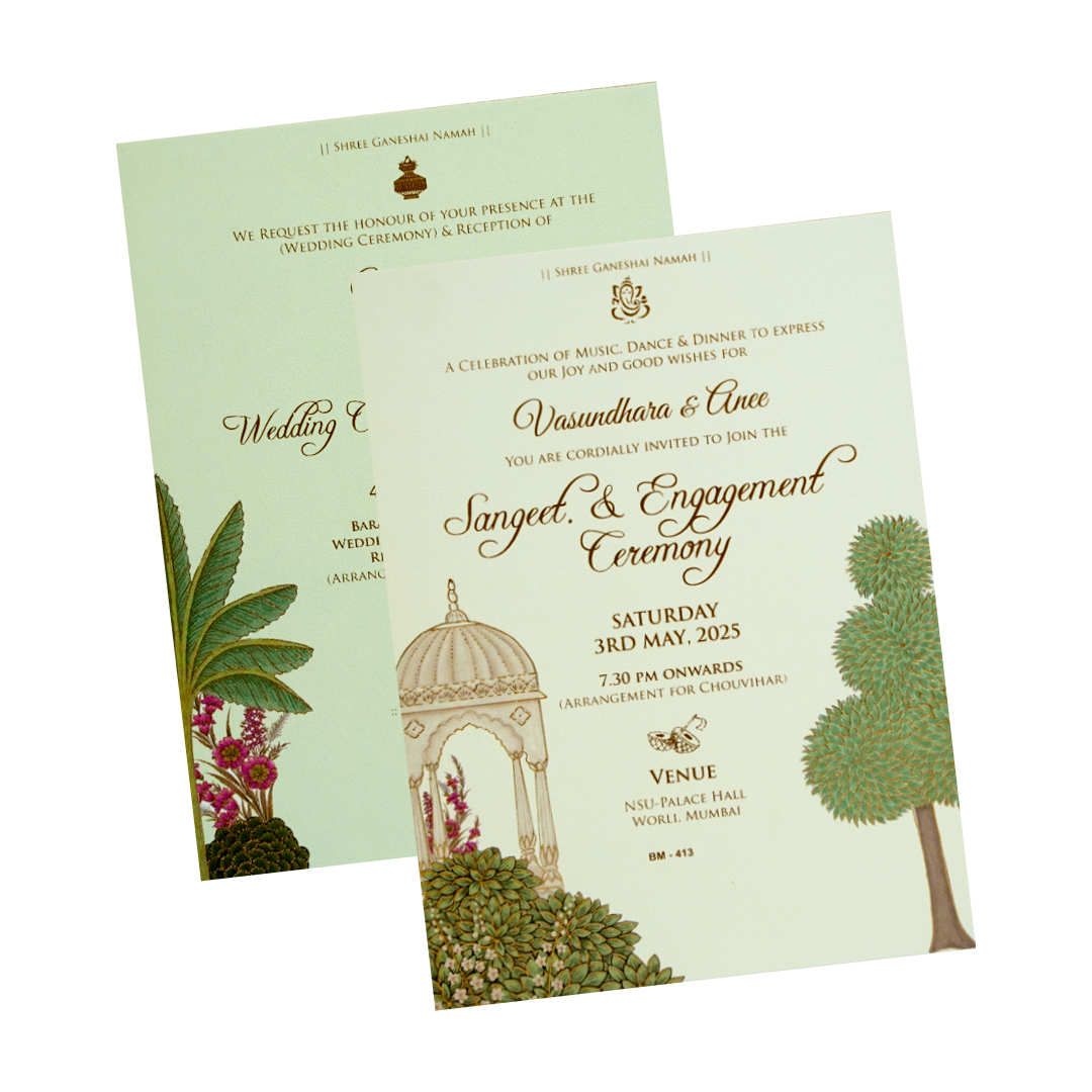 Cream Arch Floral Wedding Card-KBM04131