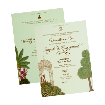 Cream Arch Floral Wedding Card-KBM04131