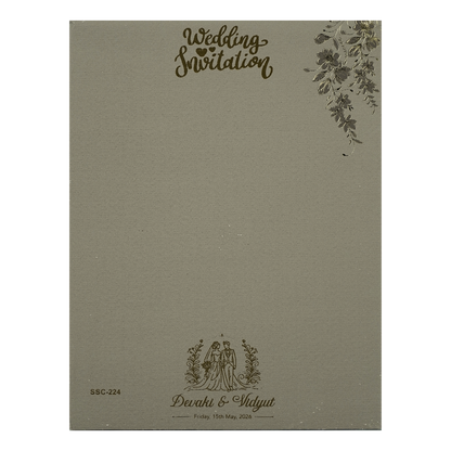 Gazebo Floral Gold Padded Wedding Card-KSSC2240