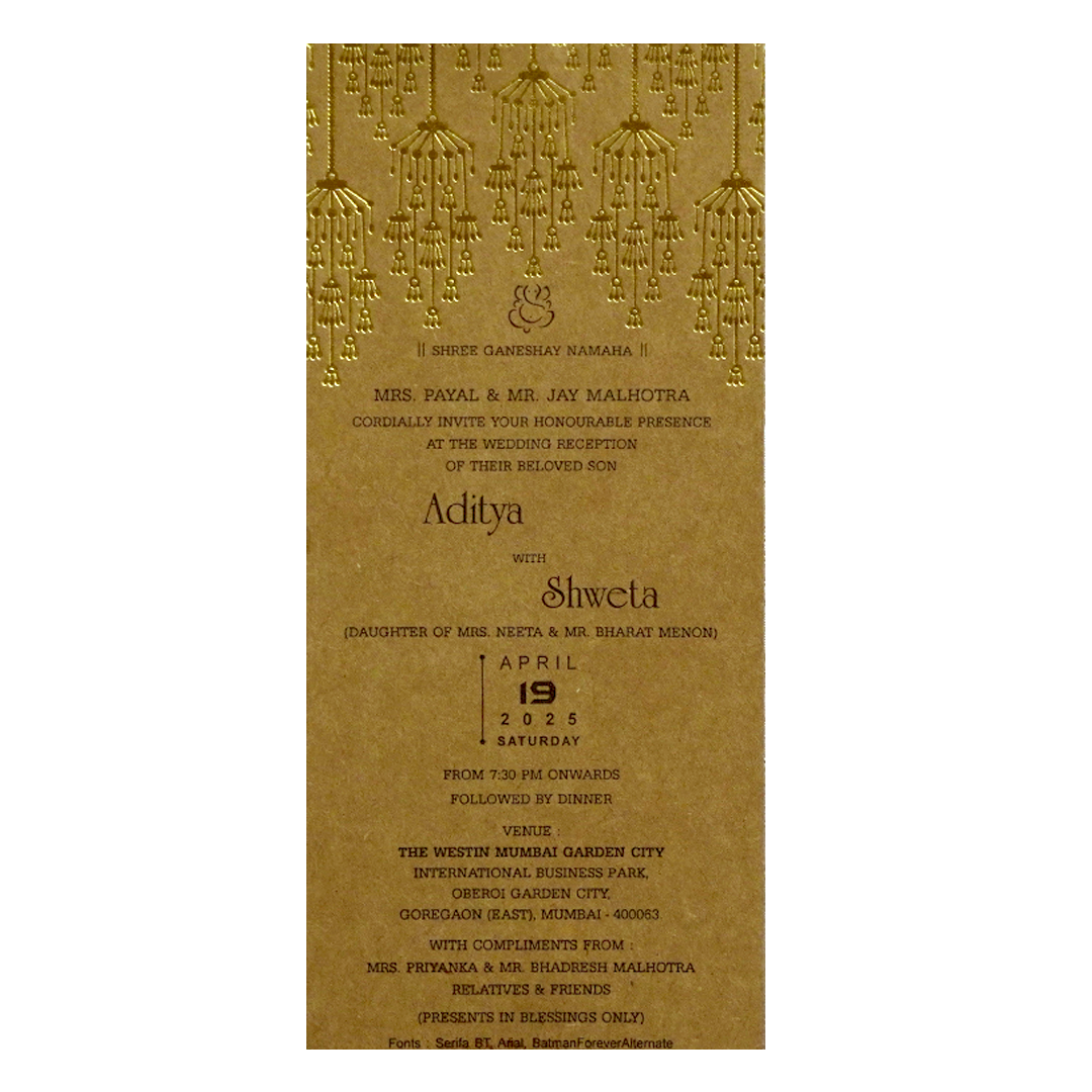 Light Brown Single Invitation-KRCS7171