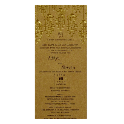 Light Brown Single Invitation-KRCS7171