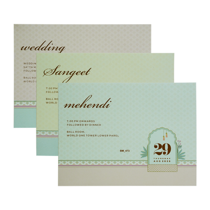 Peach Flower Padded Wedding Card Design-KBM04730