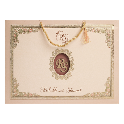 Pink Baroque Floral Wedding Invitation Box-KSI64390