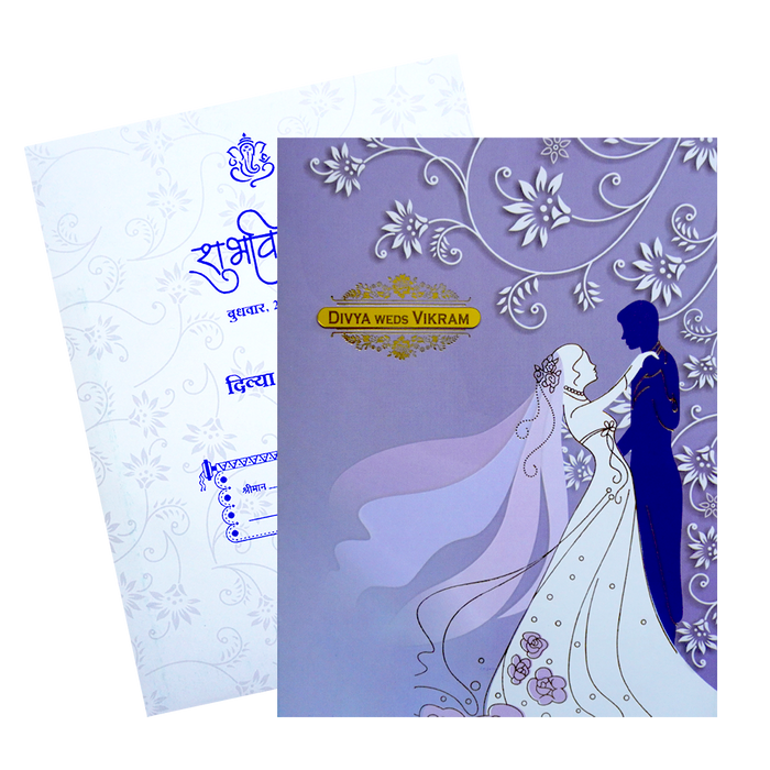 Purple Couple Classic Invitation Card-King of Cards