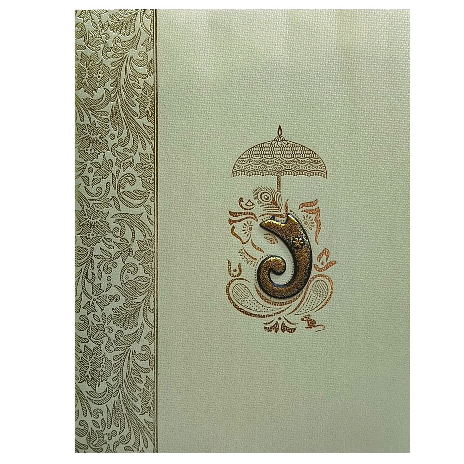 Olive Green Texture Sheet Invitation Card-KNKGN5014