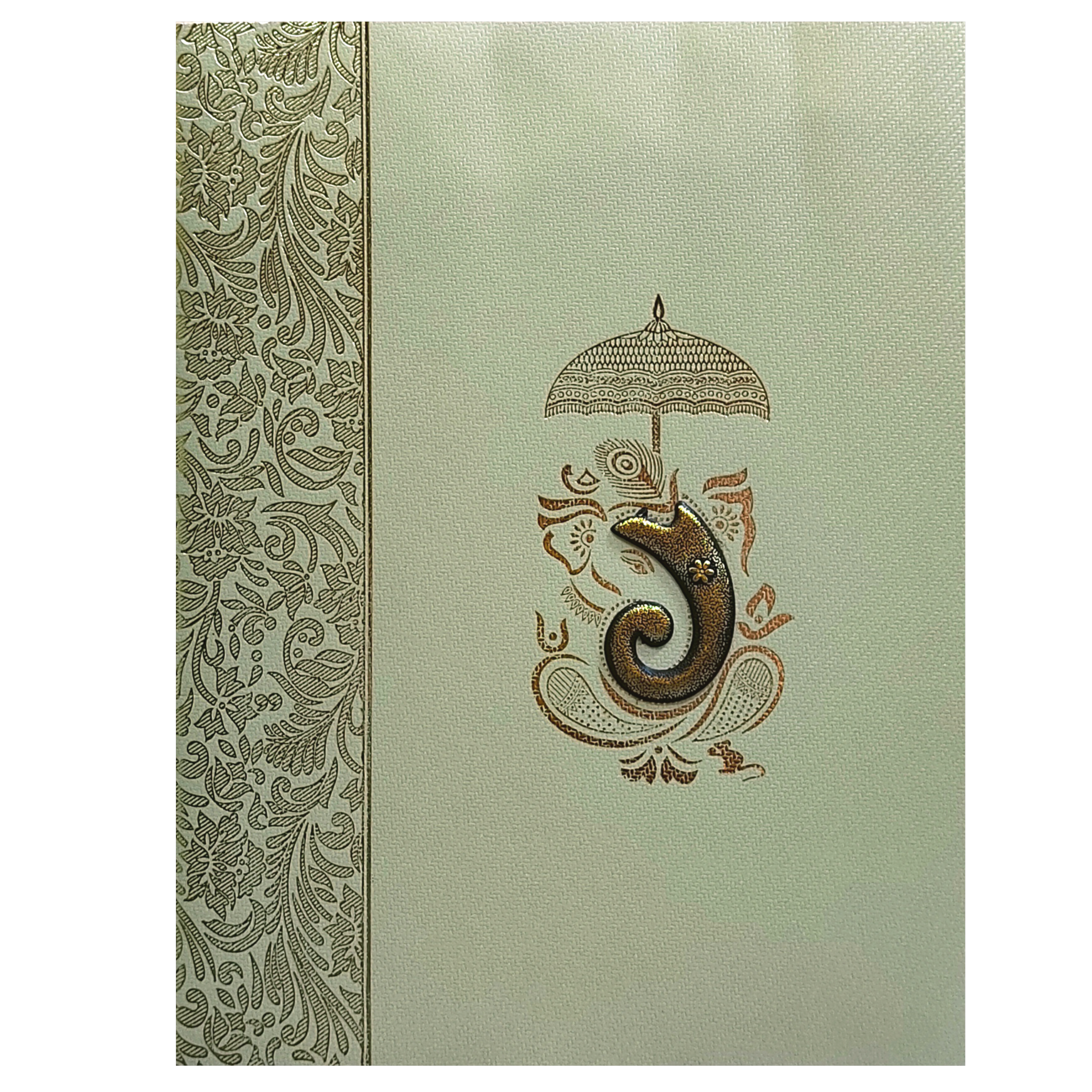 Olive Green Texture Sheet Invitation Card-KNKGN5014