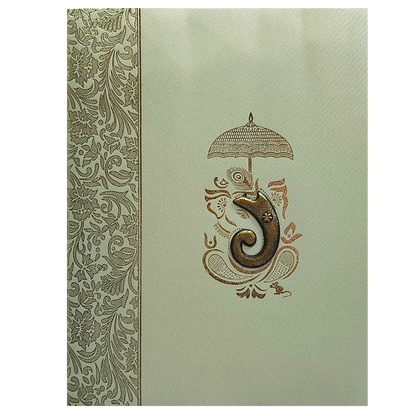 Olive Green Texture Sheet Invitation Card-KNKGN5014