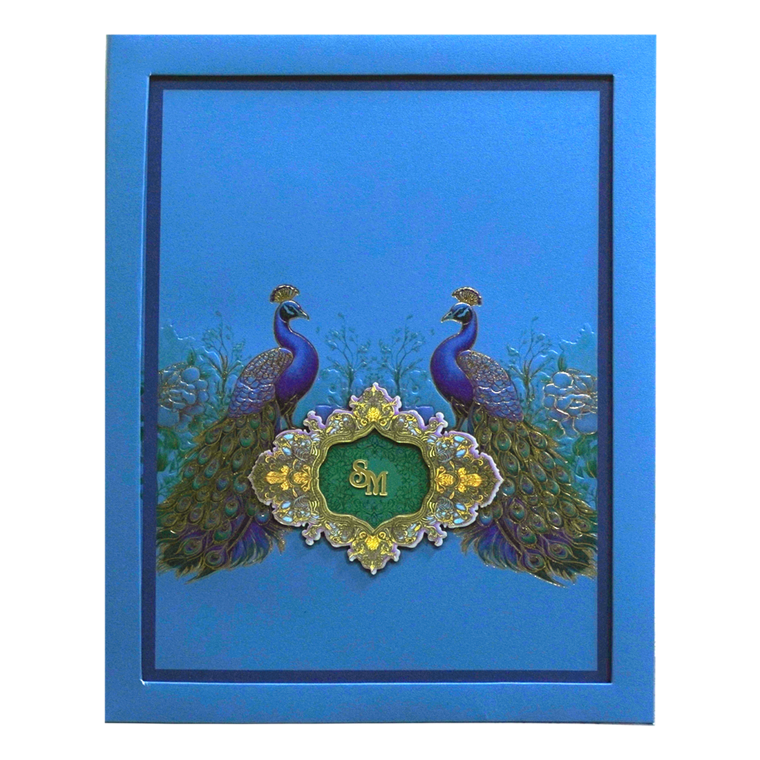 Blue Premium Padded Marriage Invitation-KPR24420