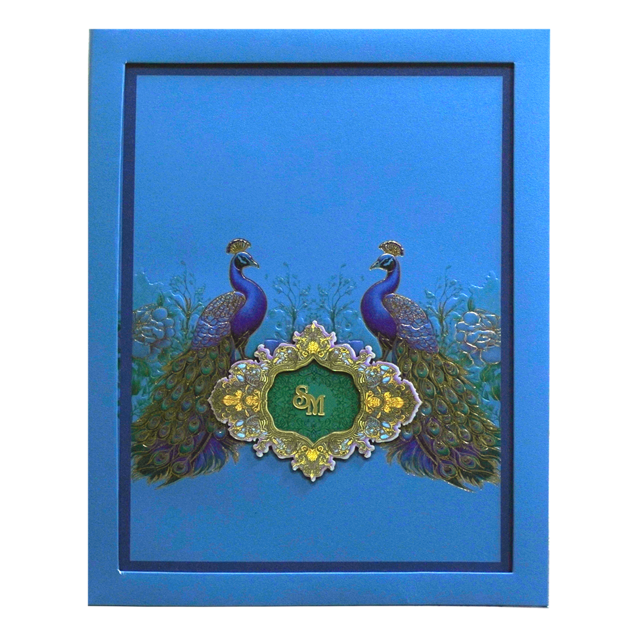 Blue Premium Padded Marriage Invitation-KPR24420