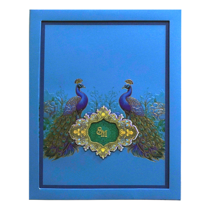 Blue Premium Padded Marriage Invitation-KPR24420