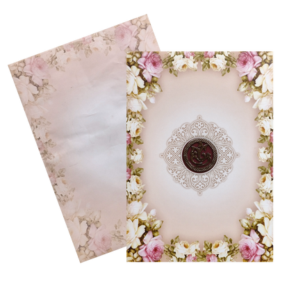 Pink Floral Ganesha Invitation Card-KNEP1603