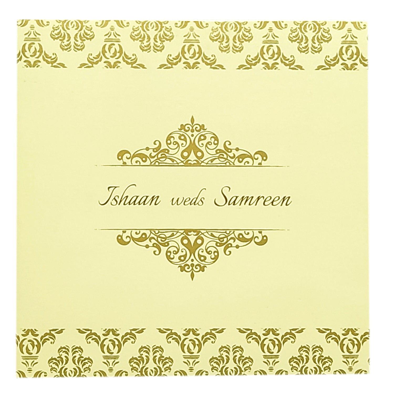 Cream Gold Design Invitation Card-KRC29832