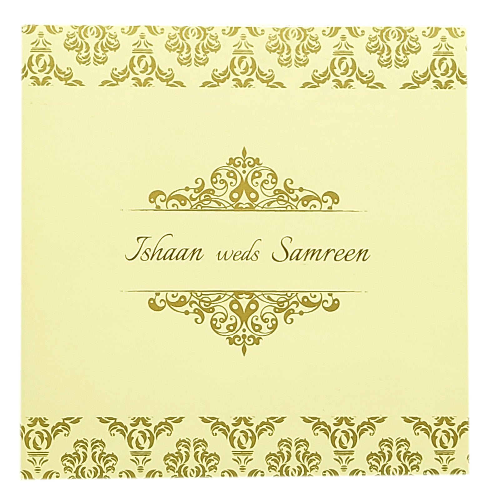 Cream Gold Design Invitation Card-KRC29832