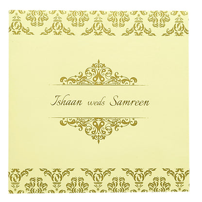 Cream Gold Design Invitation Card-KRC29832