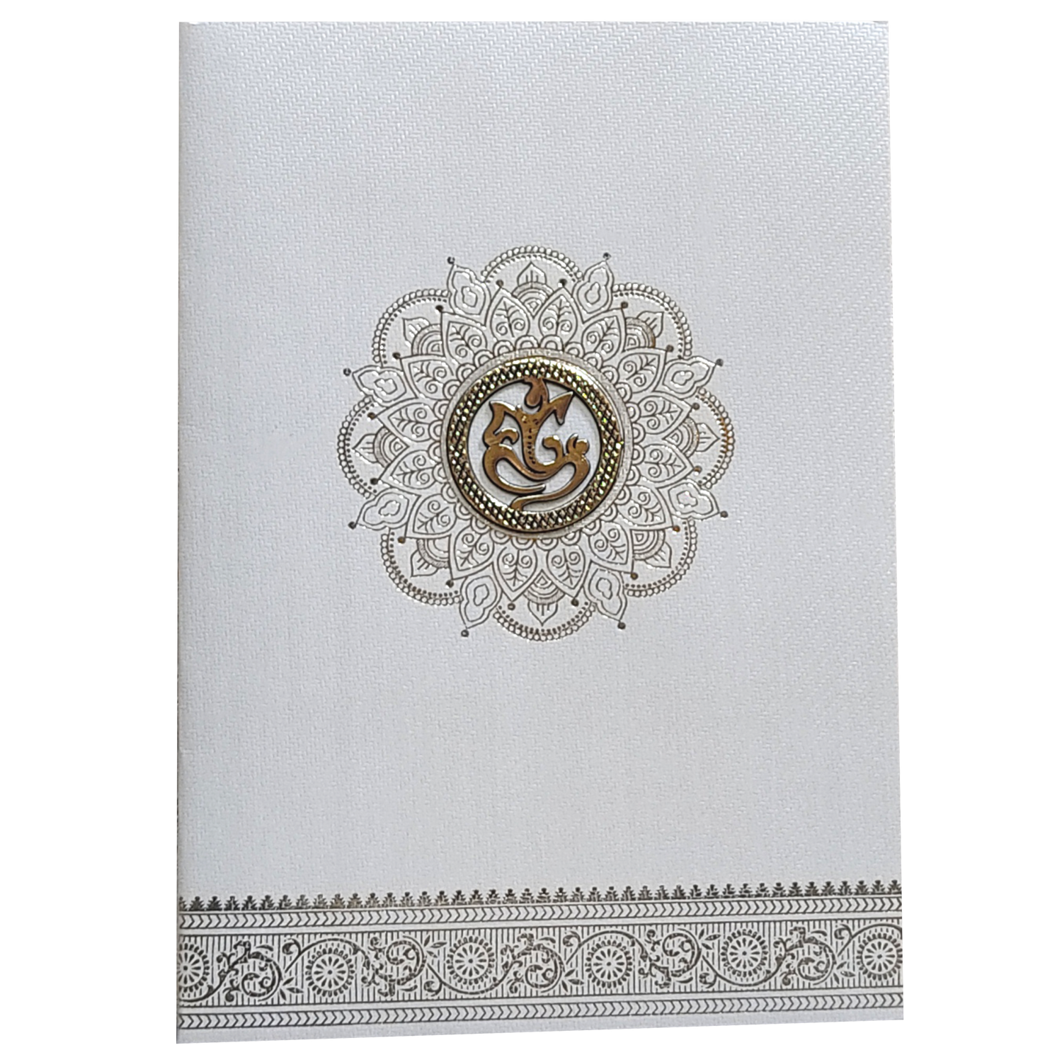 Grey Traditional Single Sheet Wedding Card-KNKTGY026