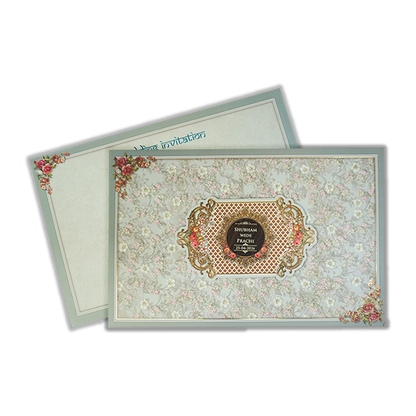 Green Floral Vintage Wedding Card-KSH72110