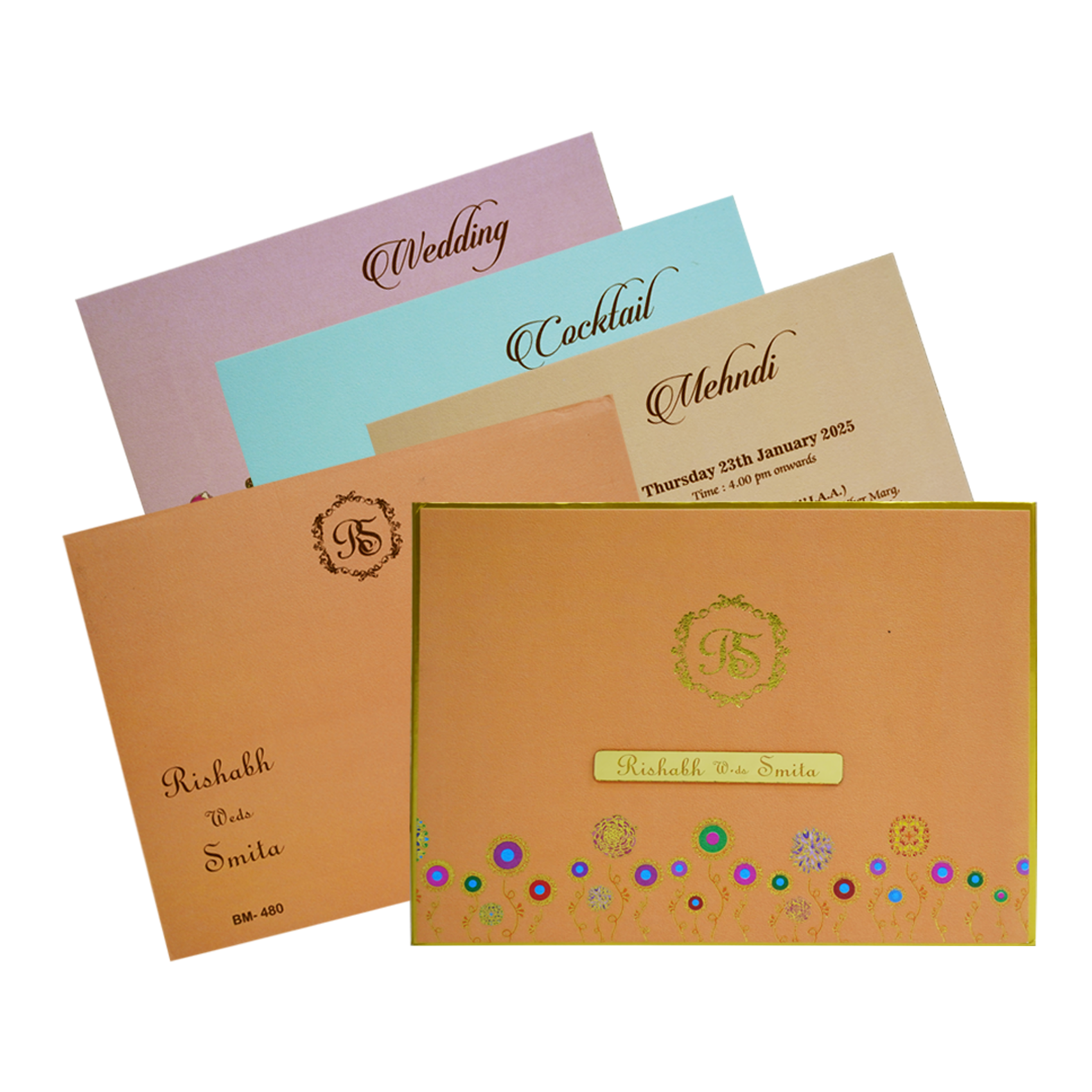 Make your event special with our exclusive Orange Padded Designs Wedding Card Order now! ?WhatsApp Support ?Express Delivery