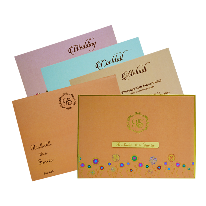 Orange Padded Designs Wedding Card-King of Cards