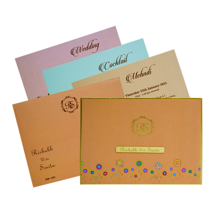 Orange Padded Designs Wedding Card-King of Cards