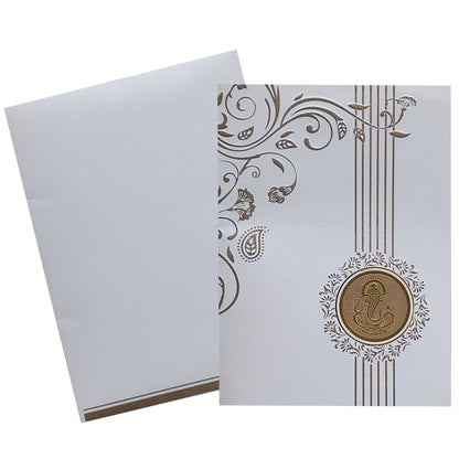 Invitation Card - White and Gold Combination Screen Wedding Card-KNK2556