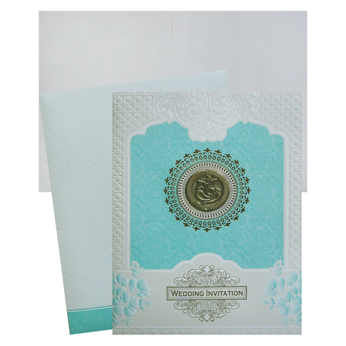 Blue and White Mandela Wedding Card-King of Cards