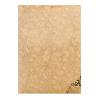 Gold Oval Floral Ganesha Wedding Card-KNKR042B