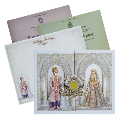 Celebrate in style with customized Light Pale Blue Padded Invitation Order now! ?WhatsApp Support ?Express Delivery.