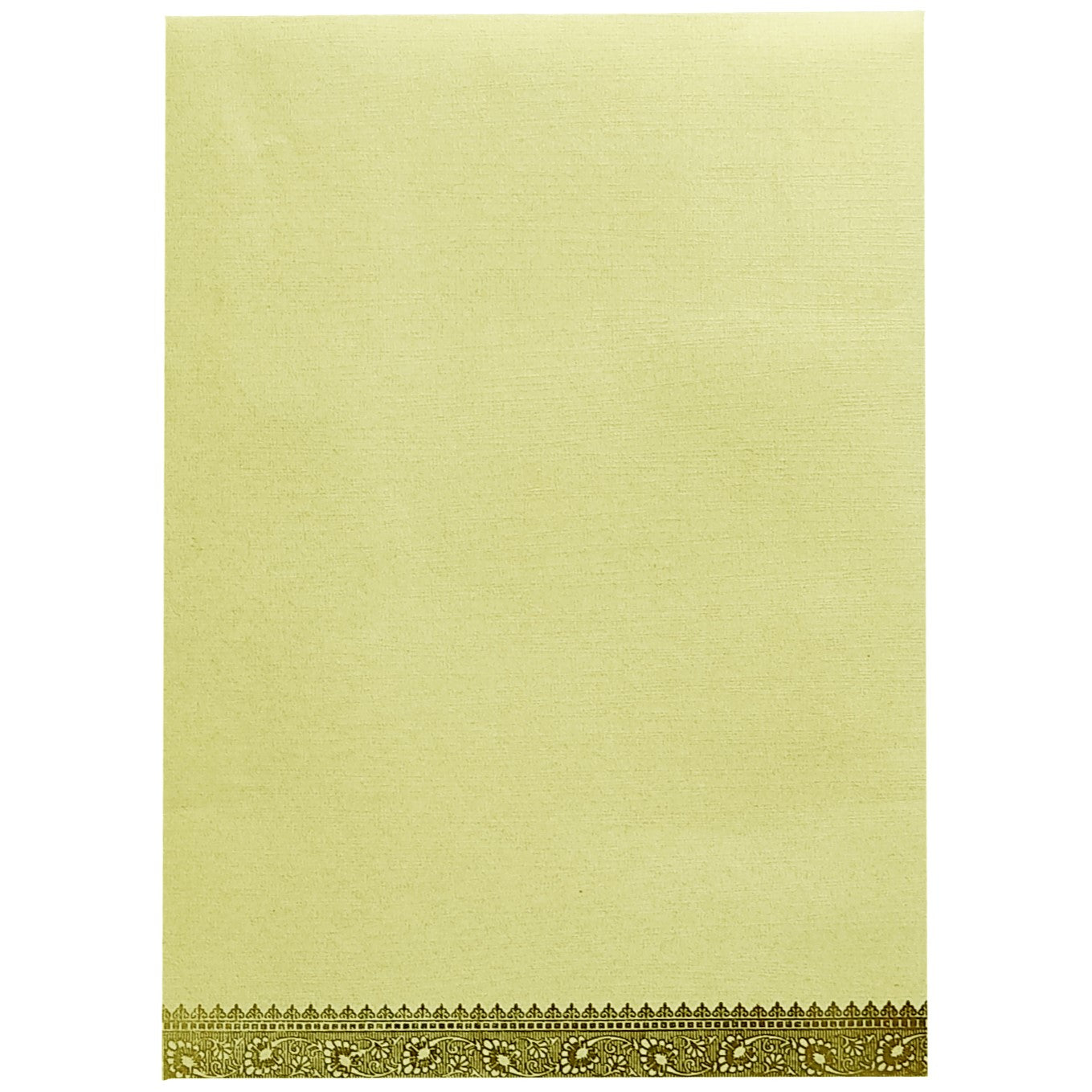 Cream Metallic Gallant Floral Design With Square Ganesha-KNCM15CG