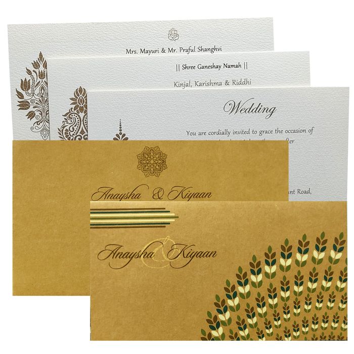 Brown Floral Invitation card-King of Cards