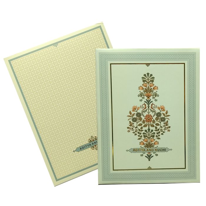 Light Blue Padded Royal Wedding Card-King of Cards