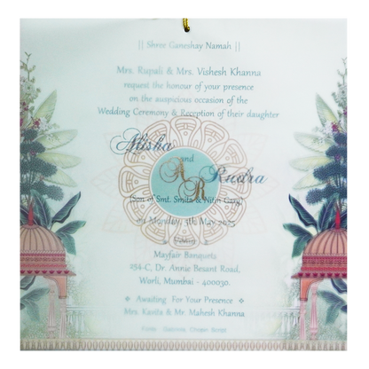 White Green Tracing Sheet Invitation-King of Cards