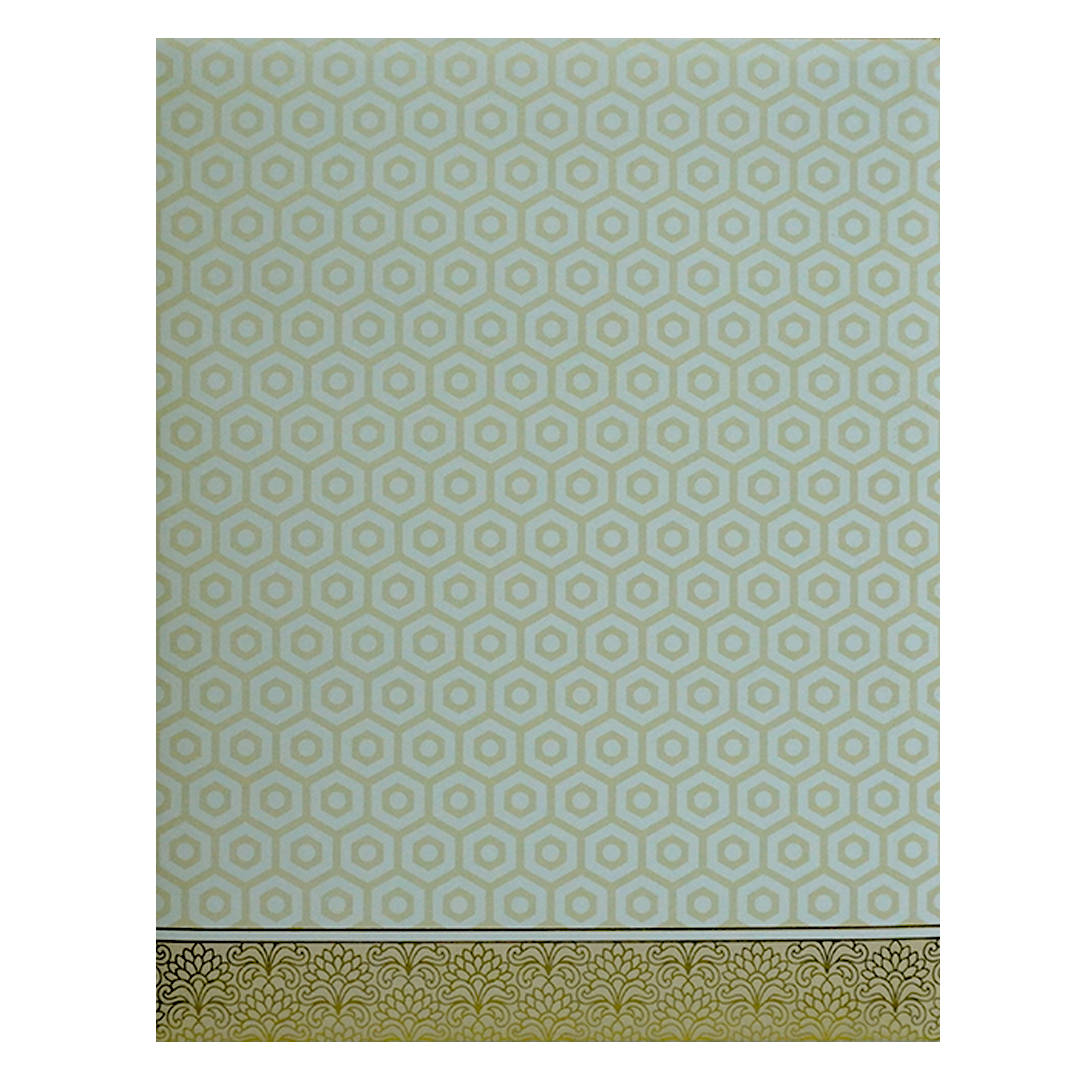 White Floral Nameplate Wedding Card-KNJP1202