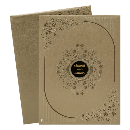 Check out Gold Floral Border Padded Wedding Card at best price. ✅WhatsApp Support ✅Express Delivery.
