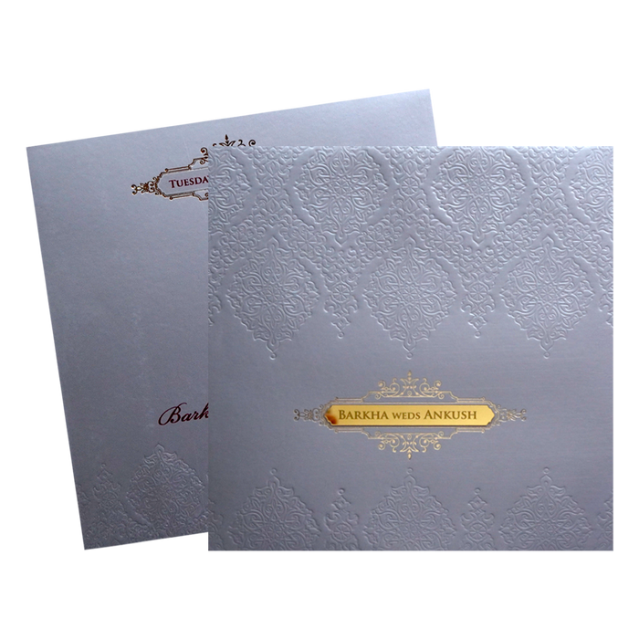 Grey Pattern Wedding Card-King of Cards