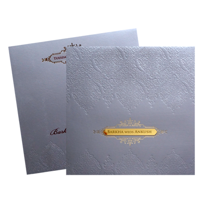 Grey Pattern Wedding Card-King of Cards