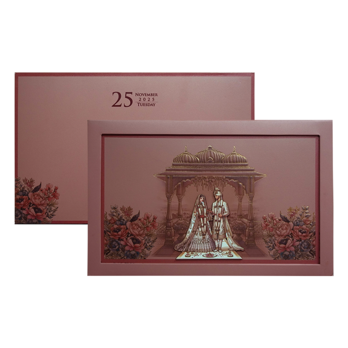 Peach Royal Premium Padded Invitation-King of Cards