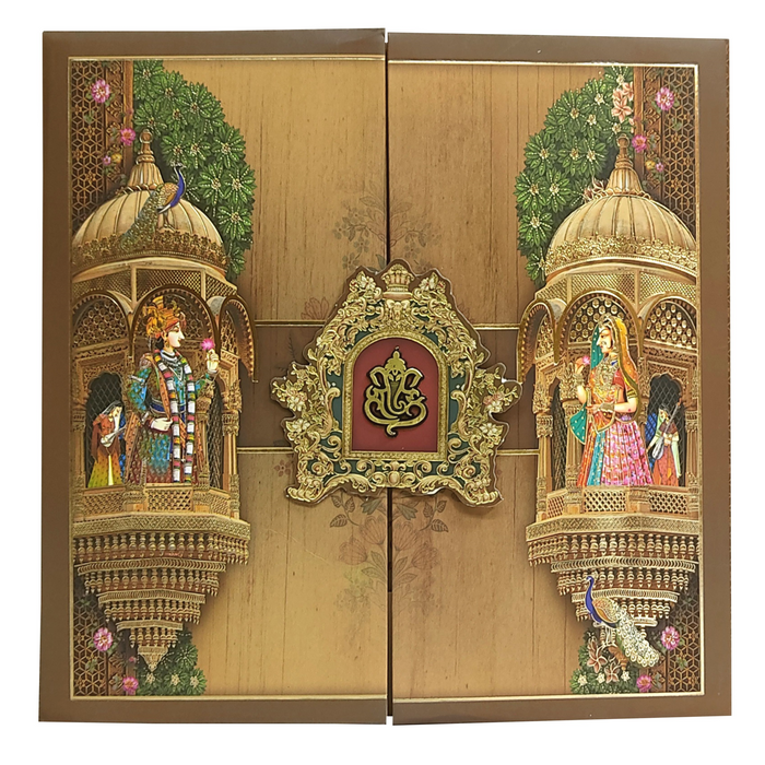 Brown Royal Bride Groom Marriage Invitation Card-King of Cards