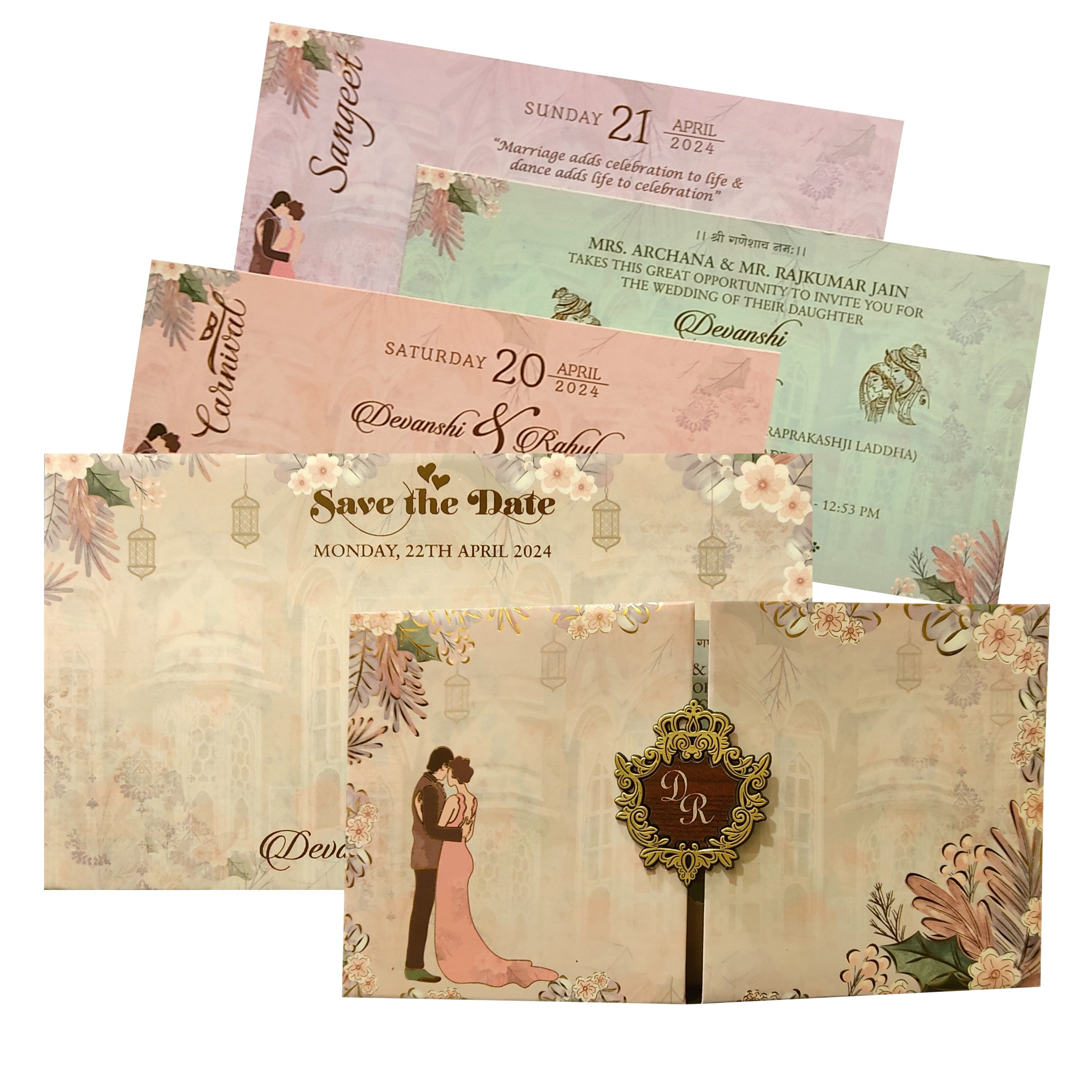 Celebrate in style with customized Pastel Pink Floral Invitation Order now! ?WhatsApp Support ?Express Delivery.