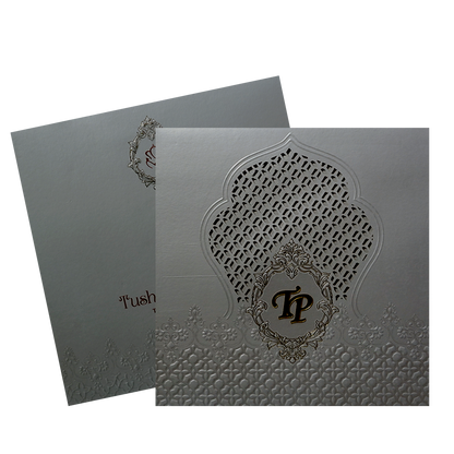 Light Grey MDF Wedding Card-KPR09330