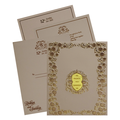 Cream Pink Floral Invitation-King of Cards