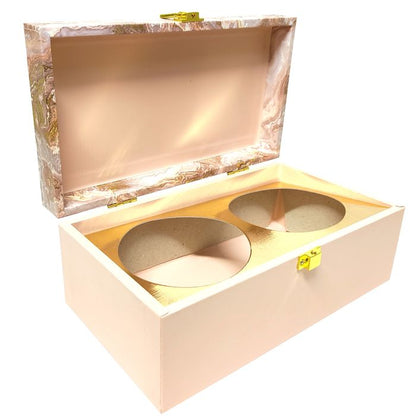 Beige Designer Box Invitation-KBX0102-King of Cards