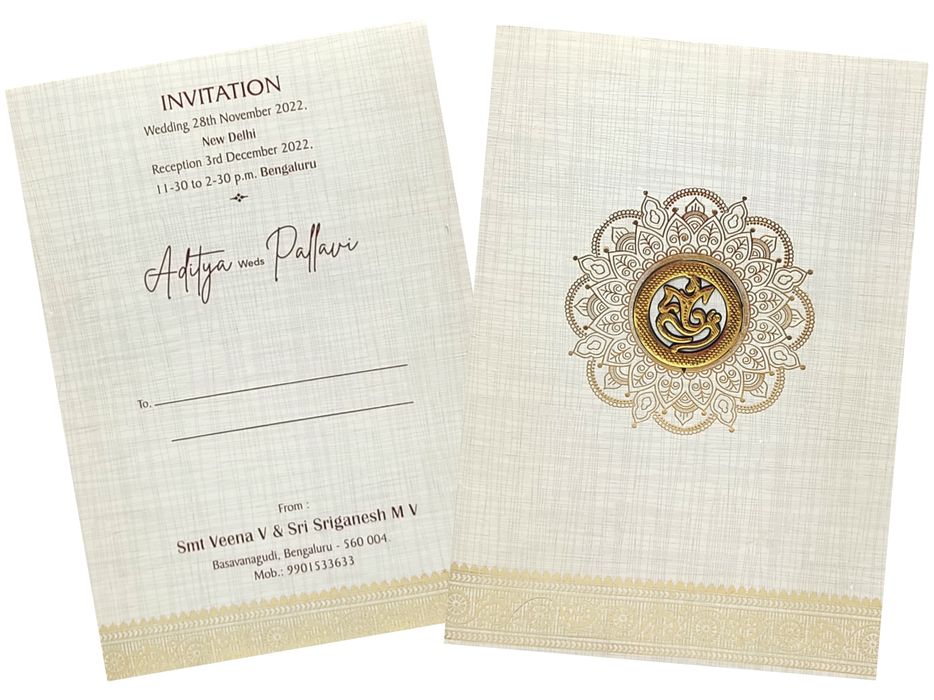 Grey Classic Met Rangoli Design With Ganesha-KNCM26GF-King of Cards