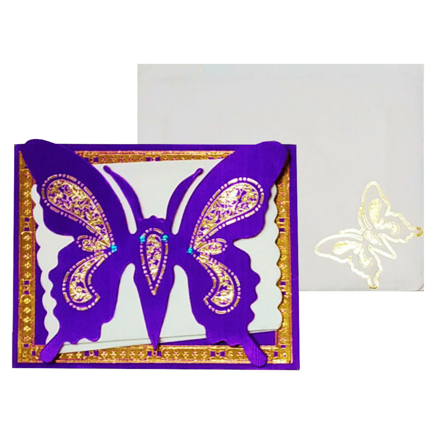 Purple Butterfly Invitation Card