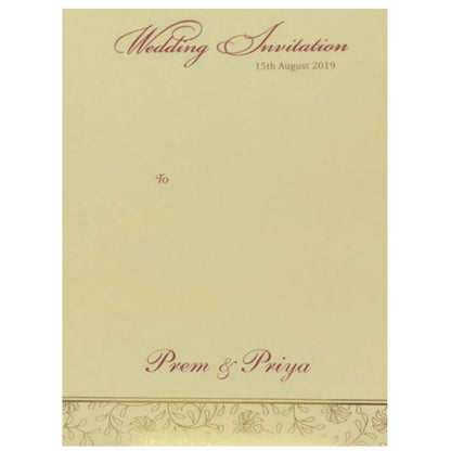 Fabulous Pale Yellow Shading With Blossom Theme Wedding Card - KND8003C