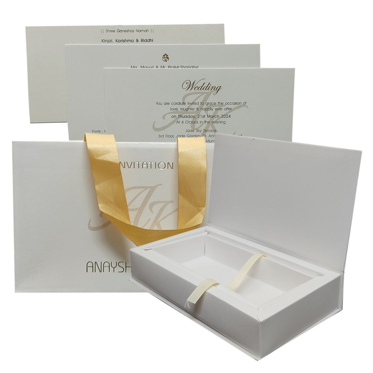 Grey Sweet Box Invitation Card-KRC29300